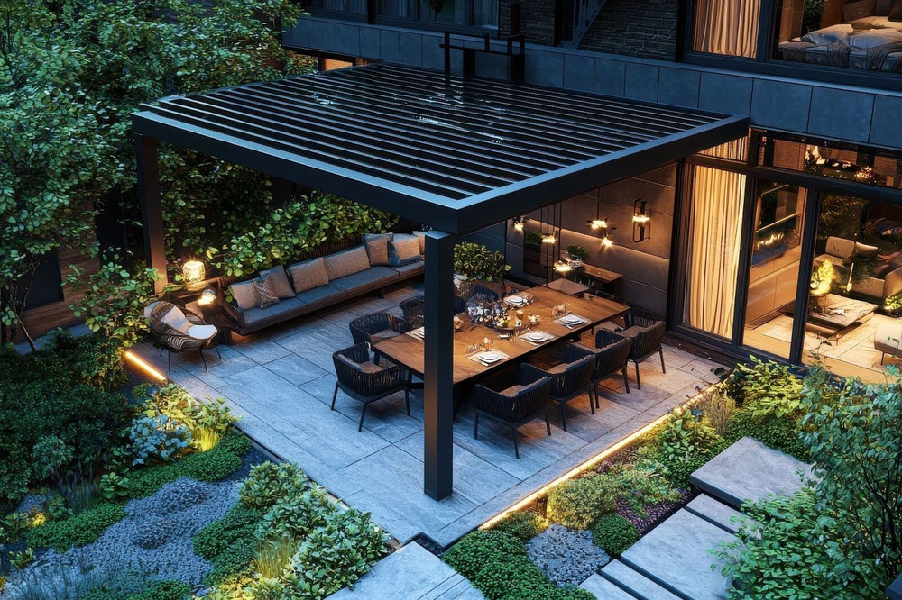 outdoor dining area